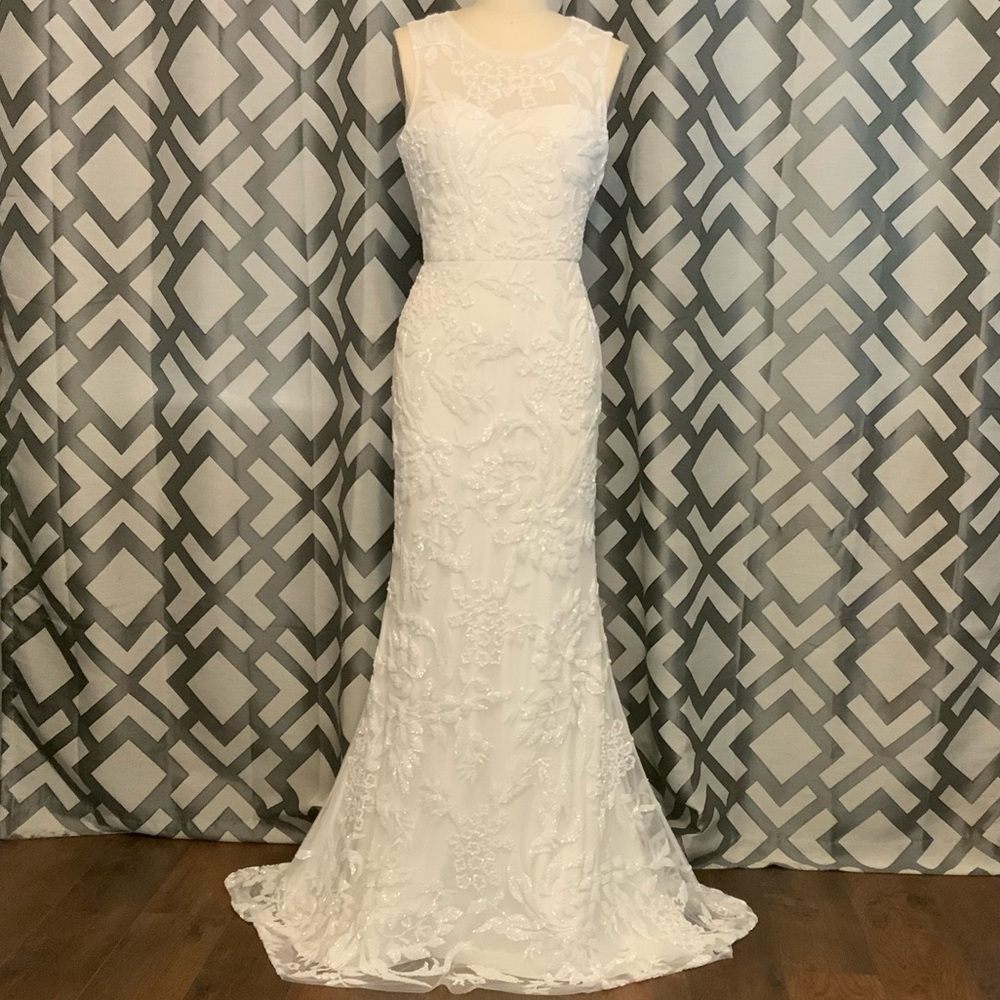 Fully Beaded Vintage-like Wedding Gown with Tag.